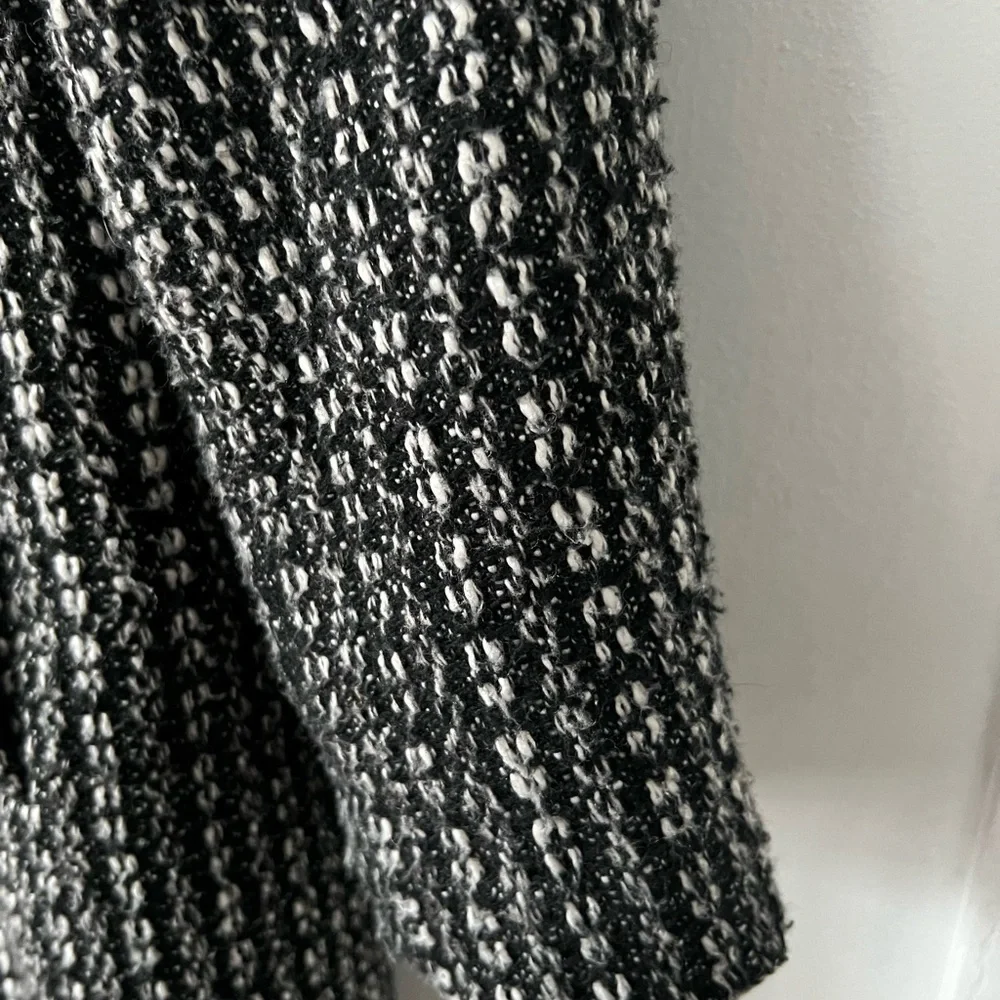 London Fog Women's Textured Black and White Pea Coat - Picture 5 of 13